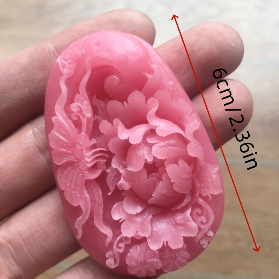 Pink Raw Stone Carving Love Butterfly Necklace